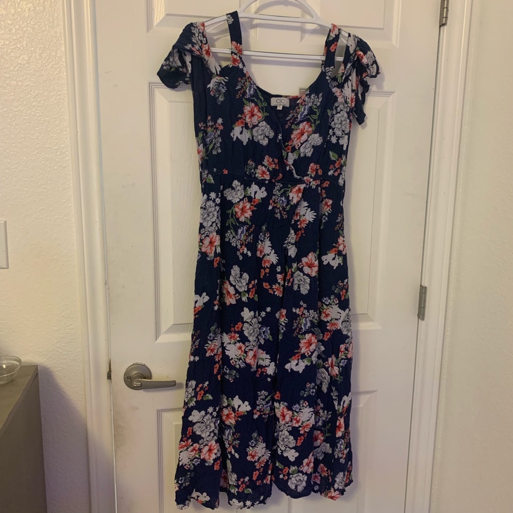 Navy blue floral dress